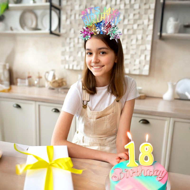 guduling Happy Birthday Headband Girls,Colorful Its My Birthday Headband,Birthdays Headbands for Girls,Sweet Happying Birthdays Tiara Accessories for Kids Toddlers Girl Women - Image 3